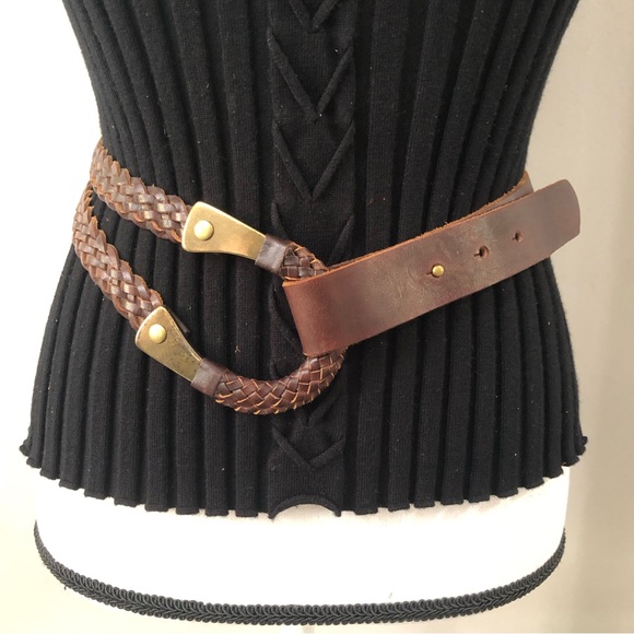 TOMMY BAHAMA Sz M Brown Leather Belt - Picture 3 of 14